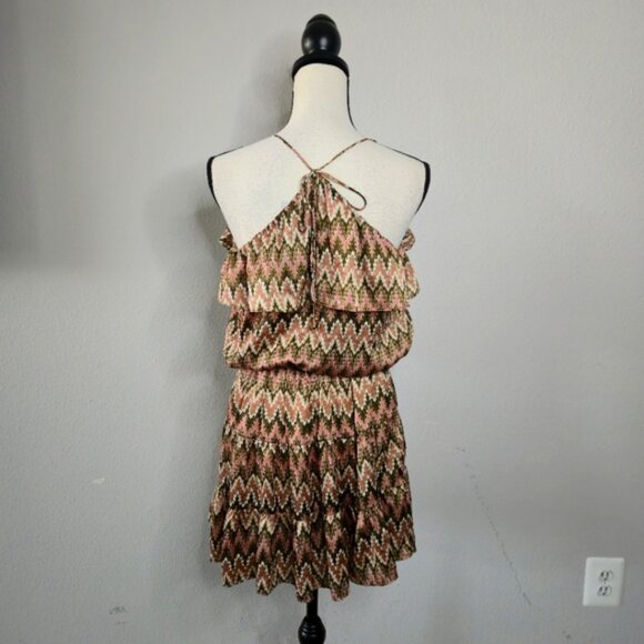 Tbags Los Angeles Boho Zizzag Ruffled Tiered Mini Dress - Picture 10 of 13
